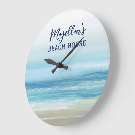 Zee Blue Waterverf Ocean Waves Kuststrand Grote Klok (Hoek)