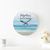 Zee Blue Waterverf Ocean Waves Kuststrand Grote Klok (Huis)