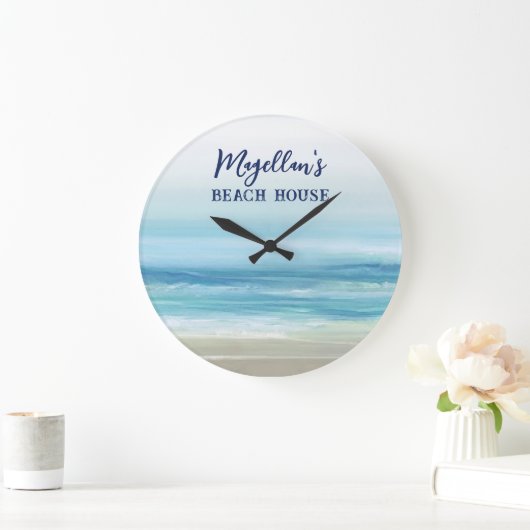 Zee Blue Waterverf Ocean Waves Kuststrand Grote Klok (Huis)