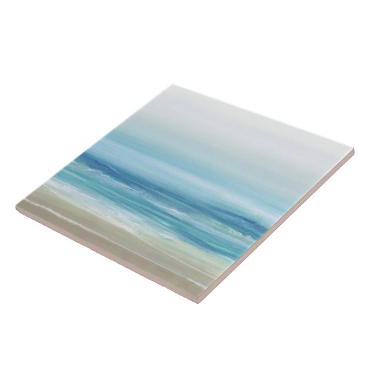 Zee Blue Waterverf Ocean Waves Kuststrand Tegeltje (Zijkant)