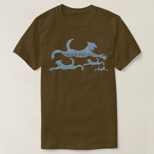 Zee Blue Wave Hawaiian Pattern Mythic Zee Lion T-shirt (Design voorkant)