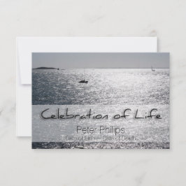Zee Bootviering van het leven Begrafenisaankondigi Kaart