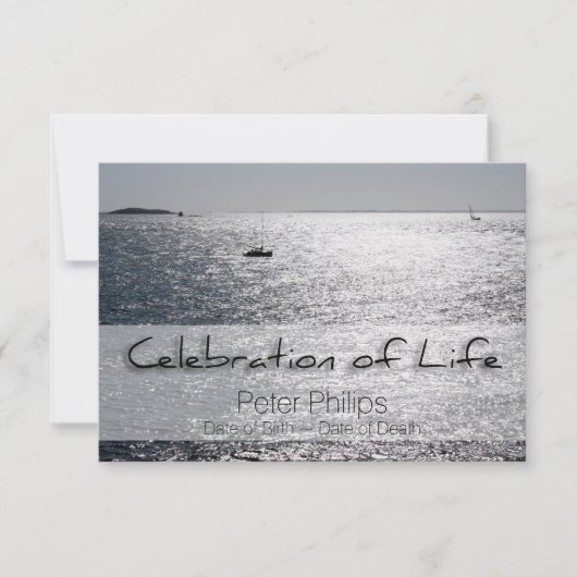 Zee Bootviering van het leven Begrafenisaankondigi Kaart (Voorkant)