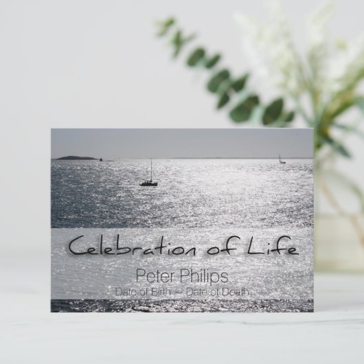 Zee Bootviering van het leven Begrafenisaankondigi Kaart (Staand voorkant)