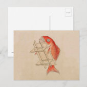 Zee Bream Youkai (Wedding Scroll) Briefkaart (Voorkant / Achterkant)