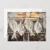 Zee breekt op barbecuesgrill. briefkaart (Voorkant / Achterkant)