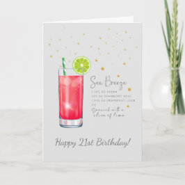 Zee Breeze Cocktail 21e Happy Birthday Kaart