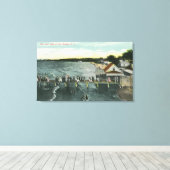 Zee Breeze Pier en Lake Scene Canvas Afdruk (Insitu (Houten vloer))
