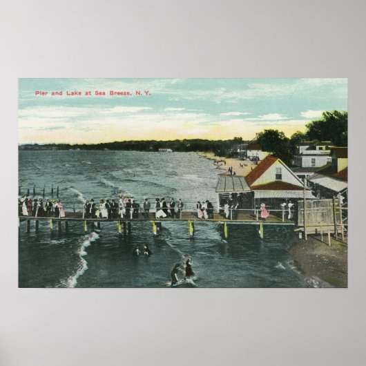 Zee Breeze Pier en Lake Scene Poster (Voorkant)