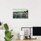 Zee Breeze Pier en Lake Scene Poster (Thuiskantoor)