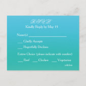 Zee Breeze Waterverf bruiloft RSVP Uitnodiging Briefkaart (Achterkant)