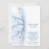 Zee Bright New Jersey bruiloft welkom route Bedankkaart (Voorkant)