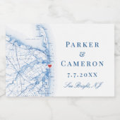 Zee Bright New Jersey Kaart Bruiloft Champagne Min Sparkling Wijnetiket (Enkel label)