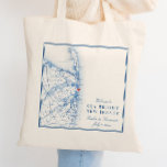 Zee Bright New Jersey Kaart Elegant Bruiloft Welko Tote Bag<br><div class="desc">Deze Zee Bright New Jersey kaart canvas tassen zijn perfect om uw kustbestemming Jersey Shore bruiloft gasten met welkomsttas goodies te verwelkomen, of ze aan te passen voor uw bruiloft. Het hart is over Windows on the Water, maar je kunt het hart bewegen door te klikken op "Bewerken met behulp...</div>