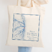 Zee Bright New Jersey Kaart Elegant Bruiloft Welko Tote Bag
