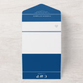 Zee Bright New Jersey Kaart Elegant Navy Wedding (Buitenkant)