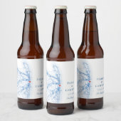 Zee Bright New Jersey Kaart Elegant Wedding Bier Etiket (Flessen)