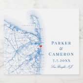 Zee Bright New Jersey Kaart Elegant Wedding Bier Etiket (Enkel label)