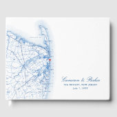 Zee Bright New Jersey Kaart Elegant Wedding Gastenboek (Voorkant)