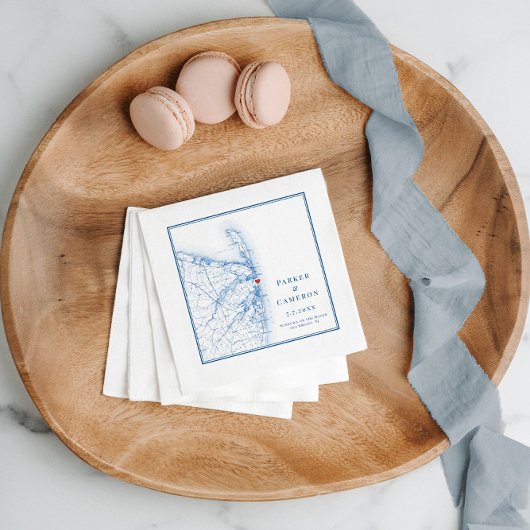 Zee Bright New Jersey Kaart Elegant Wedding Servet