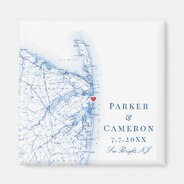 Zee Bright New Jersey kaart Elegante bruiloft guns Magneet