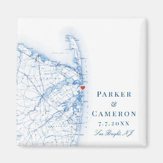 Zee Bright New Jersey kaart Elegante bruiloft guns Magneet