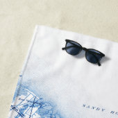 Zee Bright New Jersey kaart Navy Blue Strandlaken (In situ)