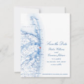 Zee Bright NJ Elegant Kaart Bestemming Bruiloft (Voorkant)