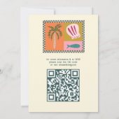 Zee Bruiloft Moderne Mooie Aangepaste QR Huwelijk Kaart (Achterkant)