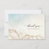 Zee bruiloft zomer blauw oceaan strand bruiloft bedankkaart (Voorkant)