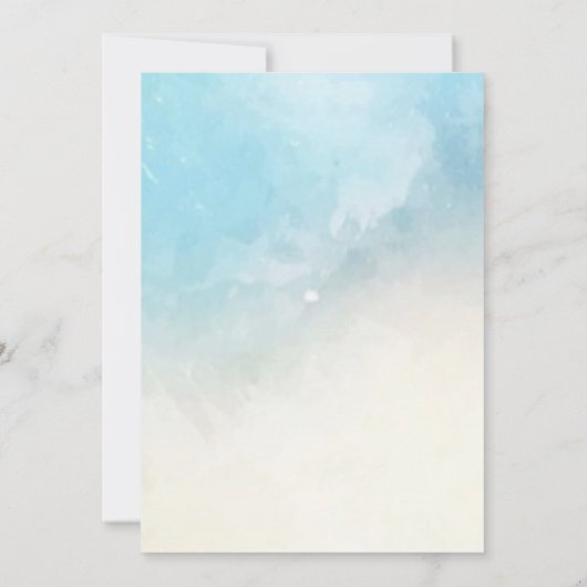 Zee bruiloft zomer blauw oceaan strand bruiloft save the date (Achterkant)