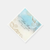 Zee bruiloft zomer blauw oceaan strand bruiloft servet (Hoek)