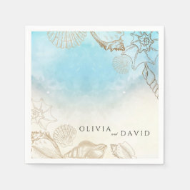 Zee bruiloft zomer blauw oceaan strand bruiloft servet