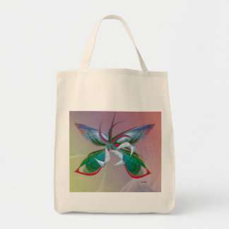 Zee Butterfly fractal op Grocery Bag Tote Bag