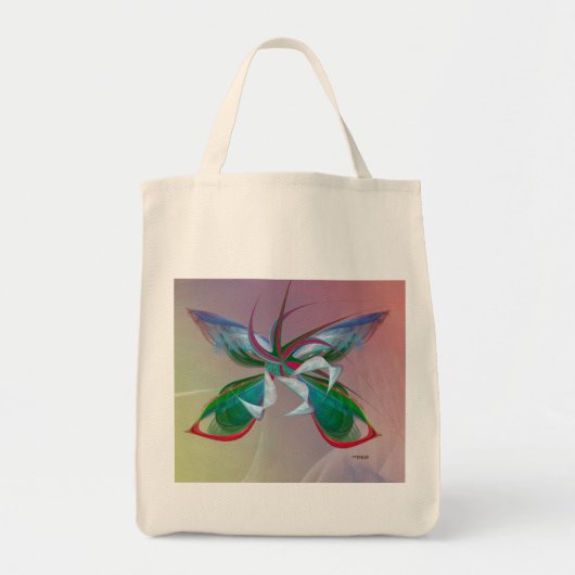 Zee Butterfly fractal op Grocery Bag Tote Bag (Voorkant)