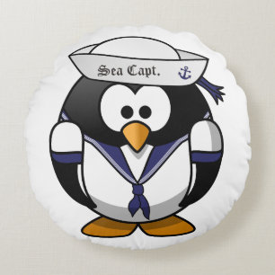 Zee Capt. Penguin Pillow Rond Kussen