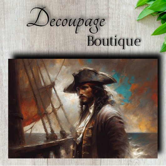 Zee Captain Portrait Decoupage Tissuepapier
