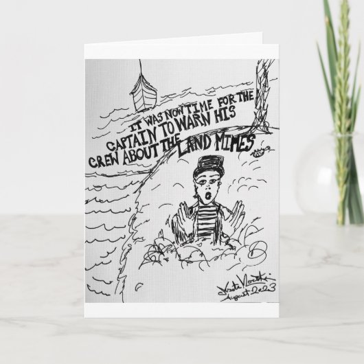 Zee Captain waarschuwt zijn bemanning voor de Land Kaart (Voorkant)