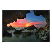 Zee Cave Sunset Leo Carrillo Beach Foto Afdruk (Voorkant)
