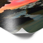 Zee Cave Sunset Leo Carrillo Beach Foto Afdruk (Hoek)