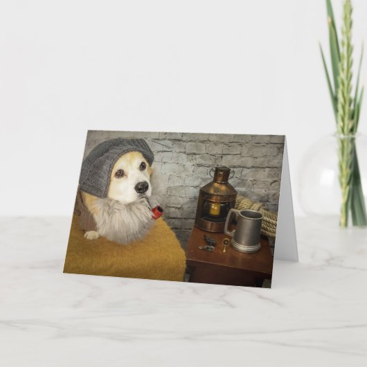 Zee Chanty Corgi verjaardagswenskaart Kaart (Voorkant)