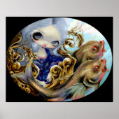 Zee Chariot ART PRINT Rococo Mermaid Surrealisme (Voorkant)