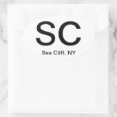 Zee Cliff - Een land op zichzelf! Ovale Sticker (Tas)