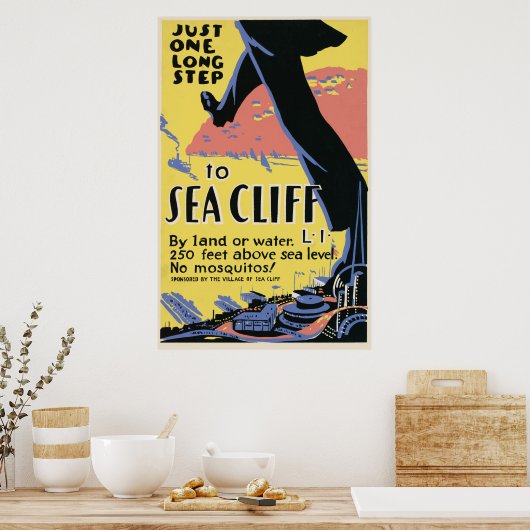 Zee Cliff Long Island No Mosquitos Poster (Keuken)