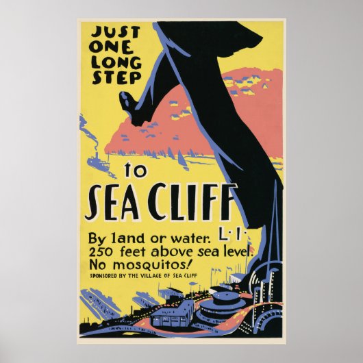Zee Cliff Long Island No Mosquitos Poster (Voorkant)