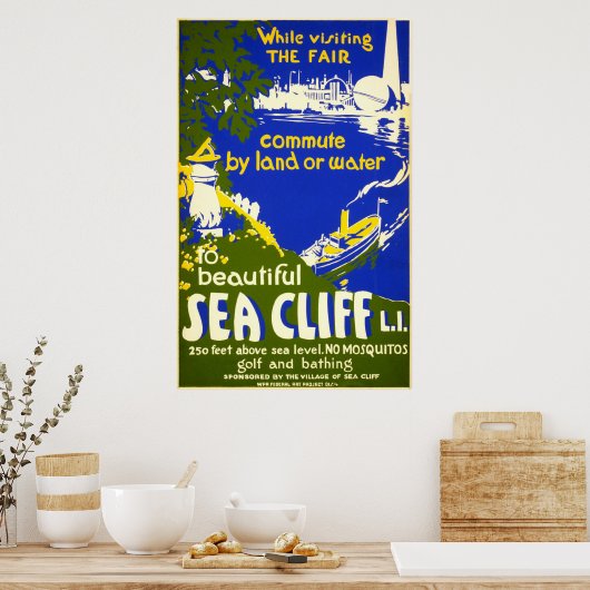 Zee Cliff New York  1939 Reis Poster (Keuken)