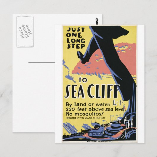 Zee Cliff New York Advertisation Poster Briefkaart (Voorkant / Achterkant)