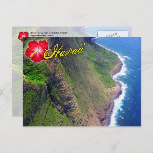 Zee Cliffs in Molokai, Hawaii Briefkaart (Voorkant / Achterkant)
