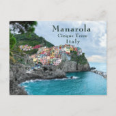 Zee Coast Cinque Terre Manarola Riomaggiore Italië Briefkaart (Voorkant)