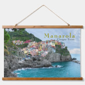 Zee Coast Cinque Terre Manarola Riomaggiore Italië Hangend Wandkleed (Voorkant)